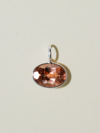 Mocha Loca Brown Tourmaline East West Oval Cut Charm in Sterling Silver