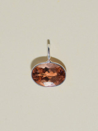 Mocha Loca Brown Tourmaline East West Oval Cut Charm in Sterling Silver