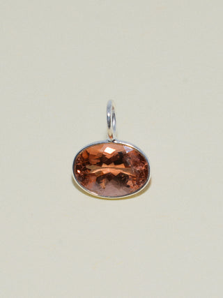 Mocha Loca Brown Tourmaline East West Oval Cut Charm in Sterling Silver