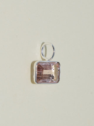 Popping Bubbly Brown Tourmaline East West Emerald Cut Charm in Sterling Silver