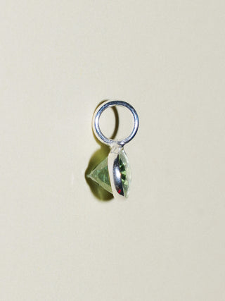 Sea Girl Green Tourmaline East West Oval Cut Charm in Sterling Silver