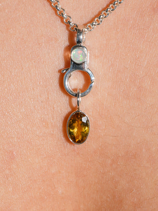 Gone Fishing Tourmaline Oval Cut Charm in Sterling Silver