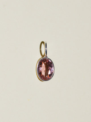 My Baby Pink Tourmaline Oval Cut Charm in Sterling Silver