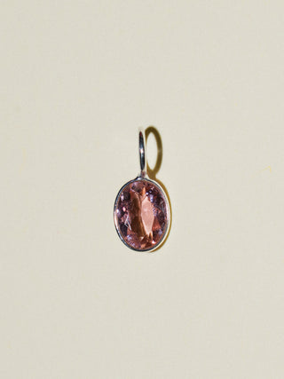 My Baby Pink Tourmaline Oval Cut Charm in Sterling Silver