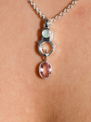 My Baby Pink Tourmaline Oval Cut Charm in Sterling Silver