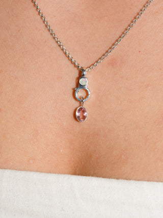 My Baby Pink Tourmaline Oval Cut Charm in Sterling Silver