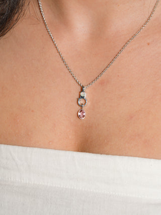 My Baby Pink Tourmaline Oval Cut Charm in Sterling Silver