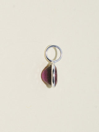Autumnal Sunset Pink Tourmaline Oval Cut Charm in Sterling Silver