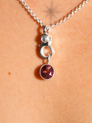 Malibu Breeeeze Pink Tourmaline Oval Cut Charm in Sterling Silver