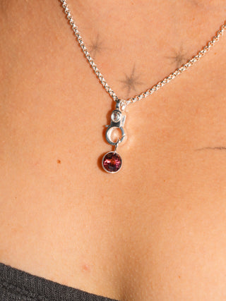 Malibu Breeeeze Pink Tourmaline Oval Cut Charm in Sterling Silver