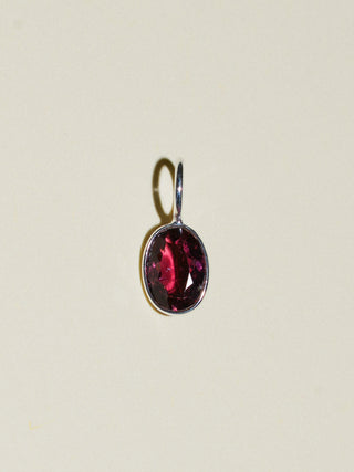 Kisses for You Pink Tourmaline Oval Cut Charm in Sterling Silver
