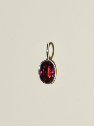 Kisses for You Pink Tourmaline Oval Cut Charm in Sterling Silver