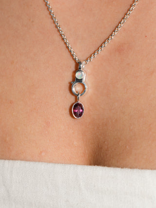 Kisses for You Pink Tourmaline Oval Cut Charm in Sterling Silver