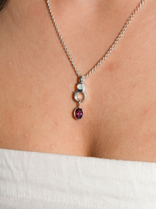 Kisses for You Pink Tourmaline Oval Cut Charm in Sterling Silver