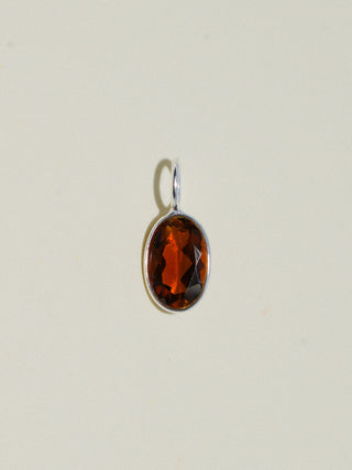 Cola Brown Tourmaline Oval Cut Charm in Sterling Silver