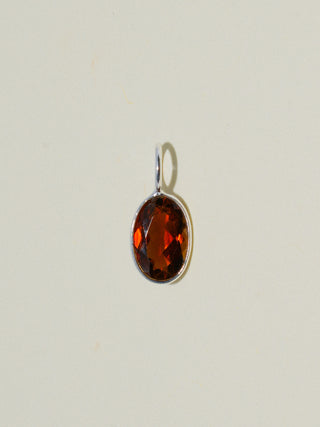 Cola Brown Tourmaline Oval Cut Charm in Sterling Silver