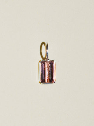 Magda Pink Tourmaline Emerald Cut Charm in Sterling Silver