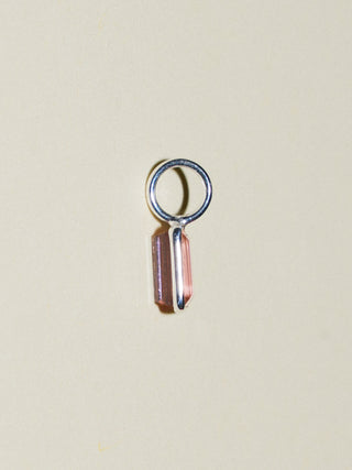 Magda Pink Tourmaline Emerald Cut Charm in Sterling Silver