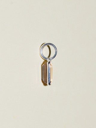 Dear Pink Tourmaline Emerald Cut Charm in Sterling Silver