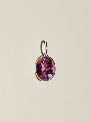 Sugar Party Pink Tourmaline Oval Cut Charm in Sterling Silver
