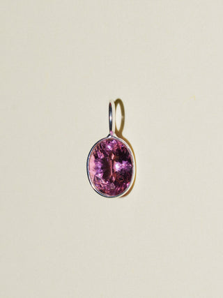 Sugar Party Pink Tourmaline Oval Cut Charm in Sterling Silver