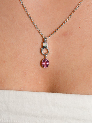 Sugar Party Pink Tourmaline Oval Cut Charm in Sterling Silver