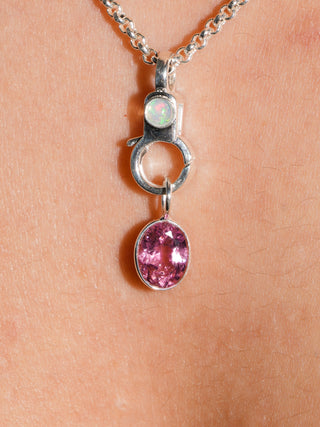 Sugar Party Pink Tourmaline Oval Cut Charm in Sterling Silver