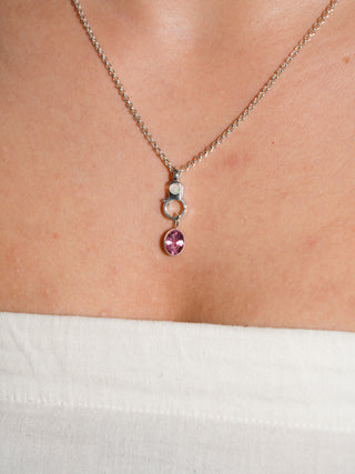 Sugar Party Pink Tourmaline Oval Cut Charm in Sterling Silver