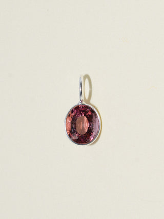 Space Worm Pink Tourmaline Oval Cut Charm in Sterling Silver