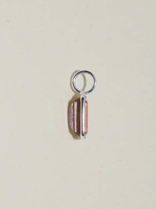 Root Beer Float Brown Tourmaline Emerald Cut Charm in Sterling Silver