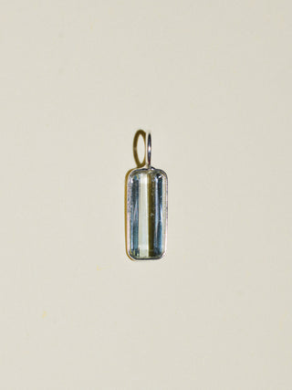 Centerfold Blue Tourmaline Baguette Cut Charm in Sterling Silver