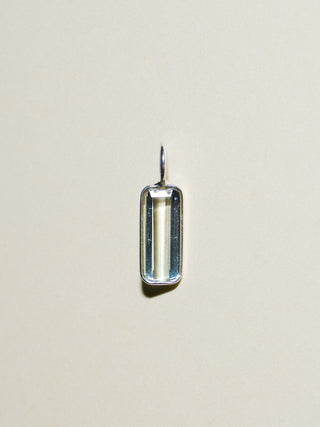 Centerfold Blue Tourmaline Baguette Cut Charm in Sterling Silver
