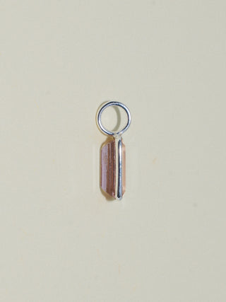 Clinking Brown Tourmaline Emerald Cut Charm in Sterling Silver