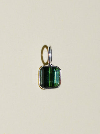 Edge of Eden Green Tourmaline Square Cut Charm in Sterling Silver