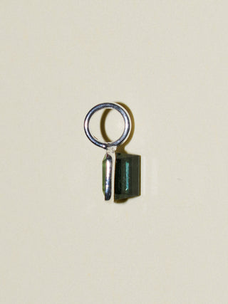 Edge of Eden Green Tourmaline Square Cut Charm in Sterling Silver