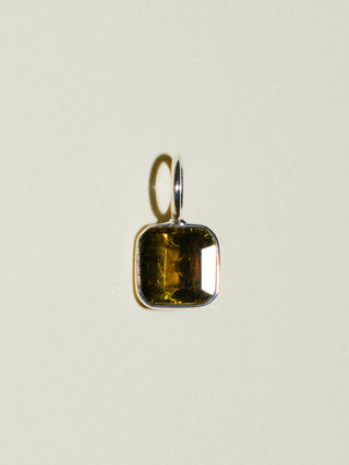 Matcha Break Green Tourmaline Square Cut Charm in Sterling Silver
