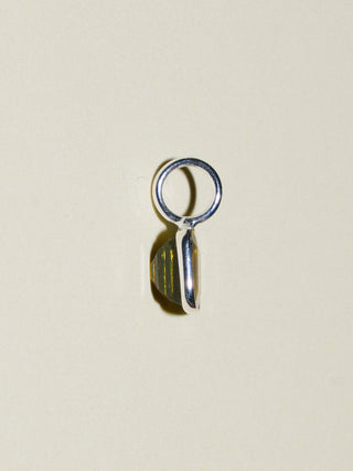 Matcha Break Green Tourmaline Square Cut Charm in Sterling Silver