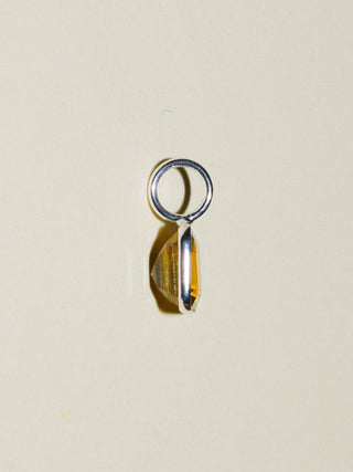 Spiritus Yellow Tourmaline Emerald Cut Charm in Sterling Silver