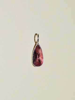 Pink Lemonade Pink Tourmaline Teardrop Cut Charm in Sterling Silver