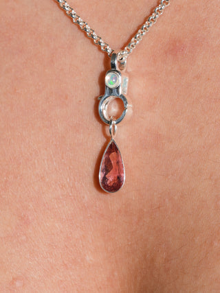 Pink Lemonade Pink Tourmaline Teardrop Cut Charm in Sterling Silver