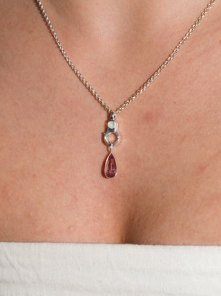 Pink Lemonade Pink Tourmaline Teardrop Cut Charm in Sterling Silver