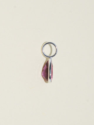 Perfectly Contented Pink Tourmaline Teardrop Cut Charm in Sterling Silver