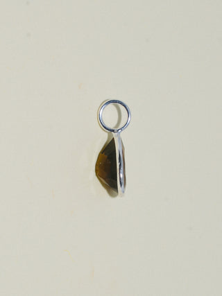 Syrup Brown Tourmaline Teardrop Cut Charm in Sterling Silver