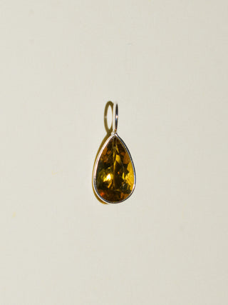 Name Drop Green Tourmaline Teardrop Cut Charm in Sterling Silver