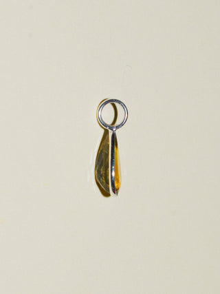 Name Drop Green Tourmaline Teardrop Cut Charm in Sterling Silver