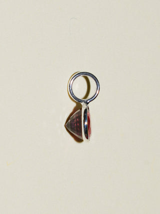 Love Hibiscus Pink Tourmaline Round Cut Charm in Sterling Silver