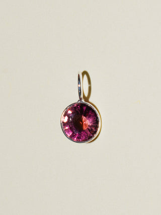 Out of Reach Pink Tourmaline Round Cut Charm in Sterling Silver