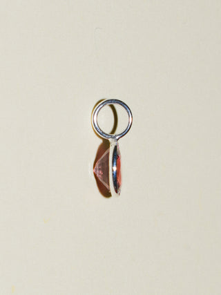 Out of Reach Pink Tourmaline Round Cut Charm in Sterling Silver