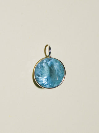 Soap Bubble Aquamarine Round Cut Charm in Sterling Silver