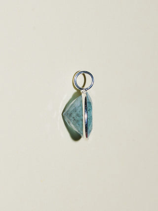 Soap Bubble Aquamarine Round Cut Charm in Sterling Silver